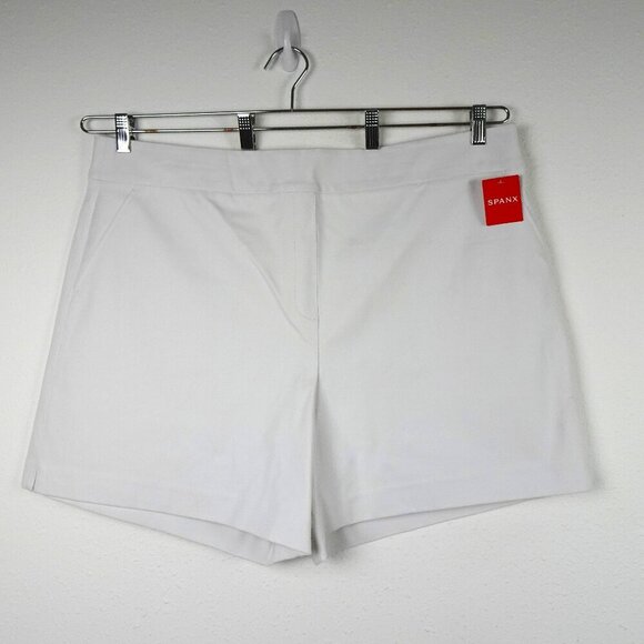 Spanx Shorts Women's Plus Size 3X White Pull On Slimming 6" Inseam - Picture 1 of 9